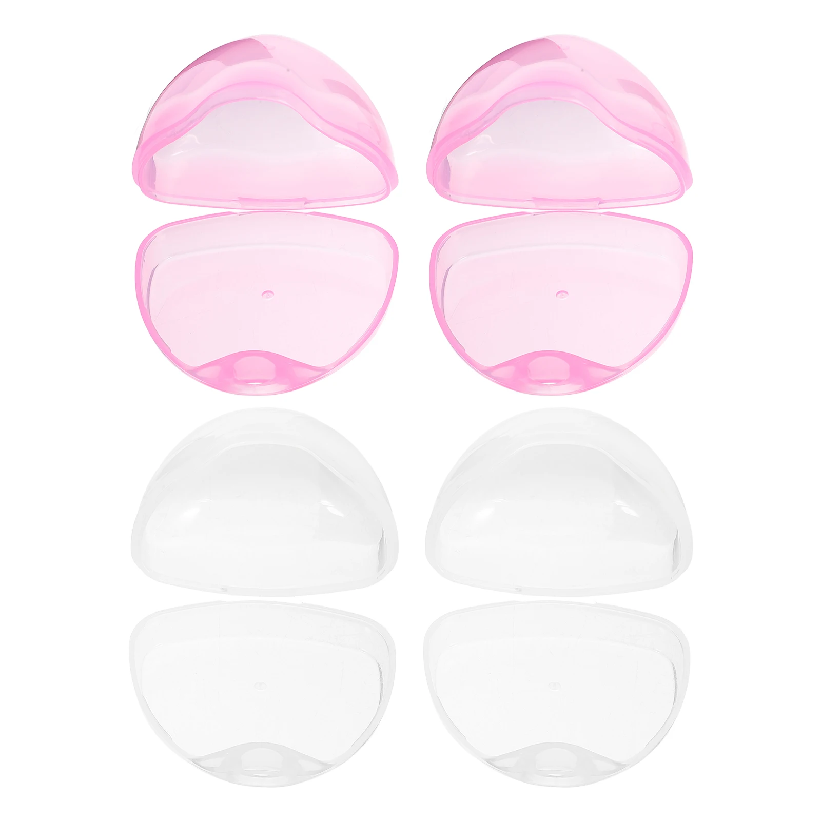 

4pcs Holder Container Travel Storage Portable Travel Pacifier Holder Transparent Pink 2 Each Dustproof Compact