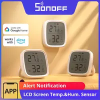 Sensor inteligente de temperatura y humedad con pantalla LCD Zigbee SONOFF SNZB-02D, monitoreo por aplicación, funciona con Alexa y Google a través de ZBBridge-P, 1-10 unidades