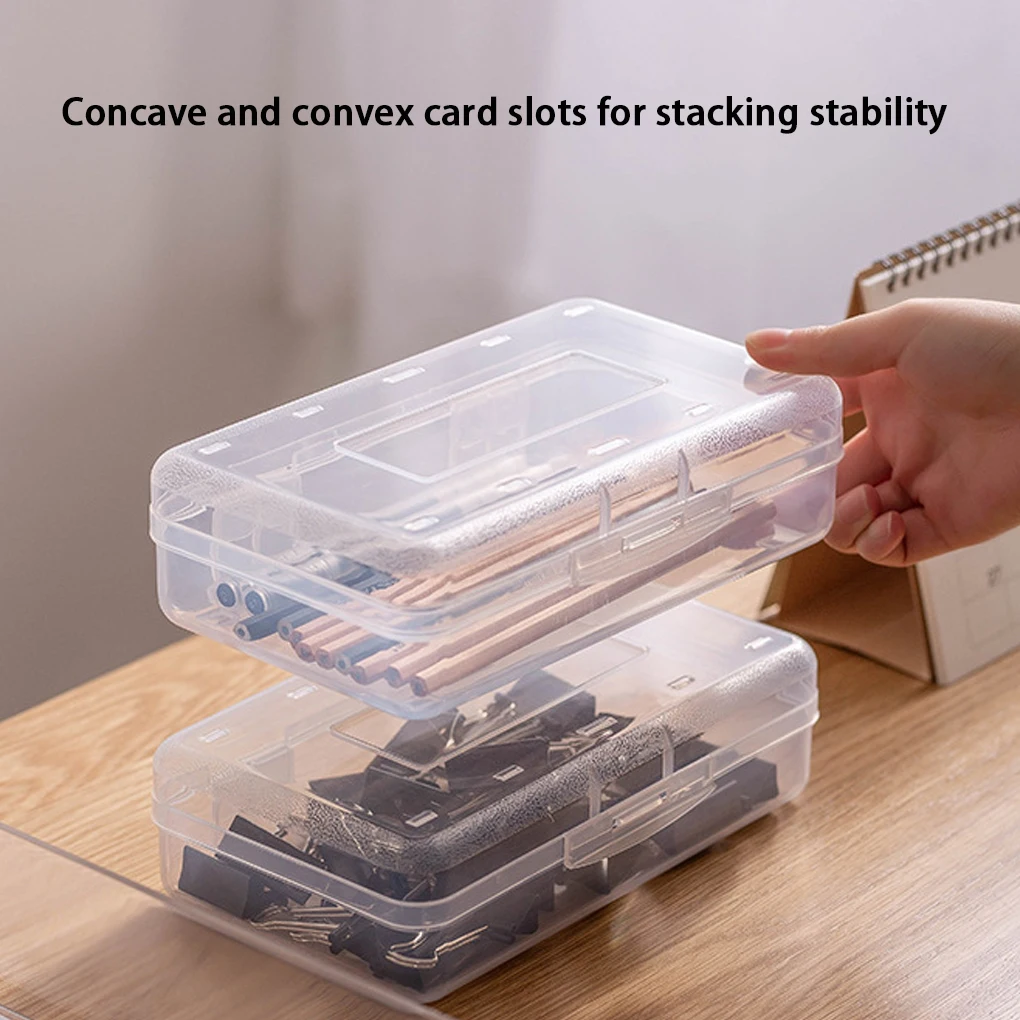 

2PCS Transparent Pencil Boxes Transparent Stationery Organizer Bag Office Pen Box Kits Sacs Pen Box