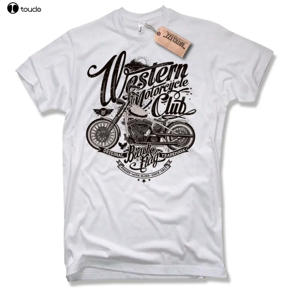 Motorcycle T-Shirt Oldschool Motorrad Biker Chopper Bobber Skull Gift Club Fashion Round Neck Clothes Casual Tops T Shirt