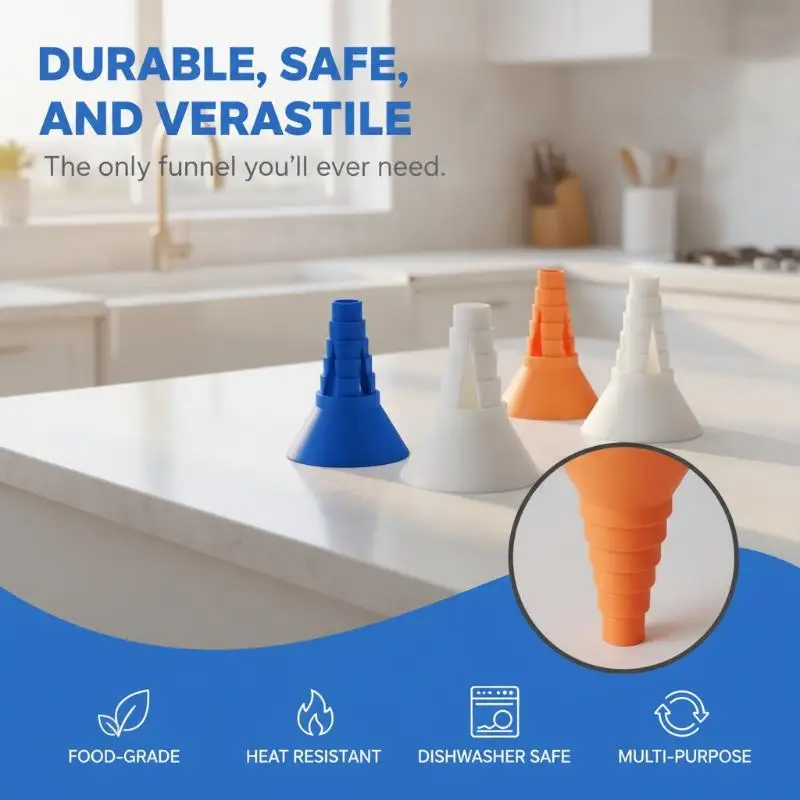 Universal Bottle Funnel Adapter No-Spill Liquid Transfer Connector for Detergent Soap Oil Fluid Pouring Home Garage Use