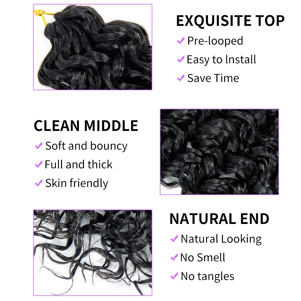GoGo Curl Häkelhaar 10/18 Zoll kurzes lockiges Häkelhaar für Frauen Water Wave Beach Curl Deep Twist Crochet Braids Synthetik