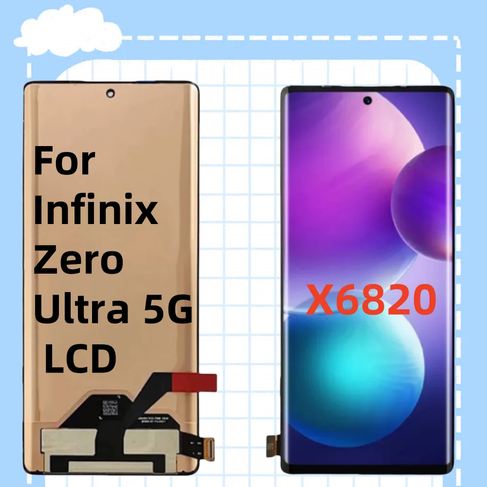 100% Tested 6.8-inches AMOLED For Infinix Zero Ultra X6820 LCD  Display Touch Screen Digitizer Assembly Repair Parts Replacement