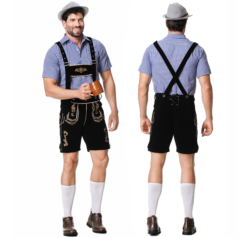 NEW Carnival Oktoberfest National Lederhosen For Man Costume Tavern Clubs barman Outfit Cosplay Halloween Fancy Party Dress