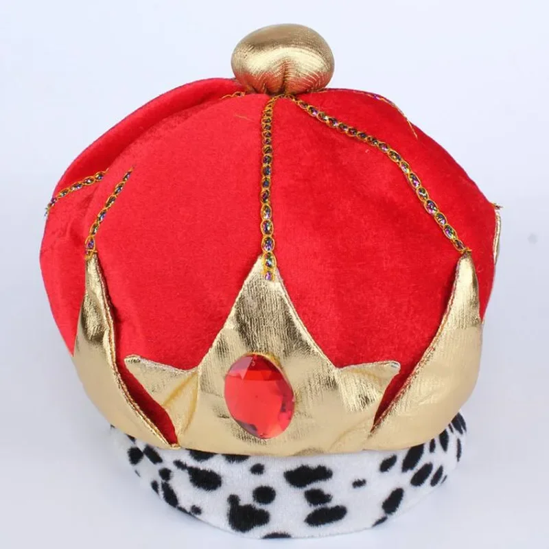 Red Blue Kids adulti King Crown Hat Cap Carnival Party Cosplay Prince cappelli Costume puntelli Decor natale Halloween