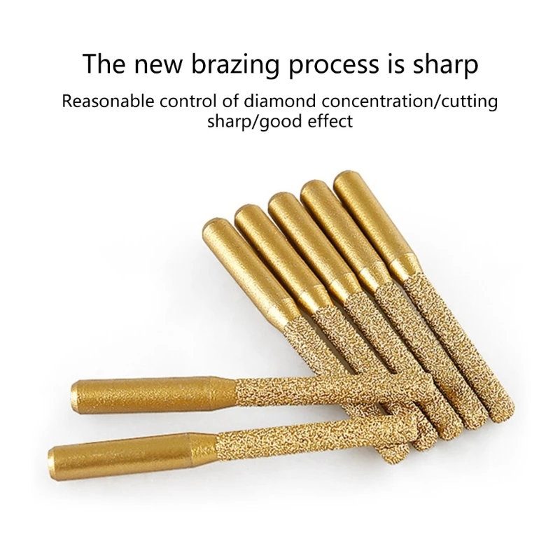 Diamond Router Bit Golden Brazed Straight Shank for Stone Marble Granites Engraving Edges Cutting Stone Carving Dropship