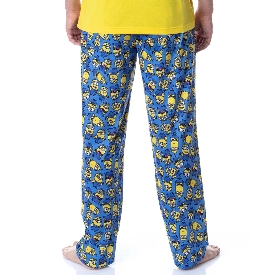Potdemiel Minions Cartoon Allover Print Adult Kids Lounge Pajama Pants Summer Quick-dry Soft Comfy Lightweight Wide-leg Pants