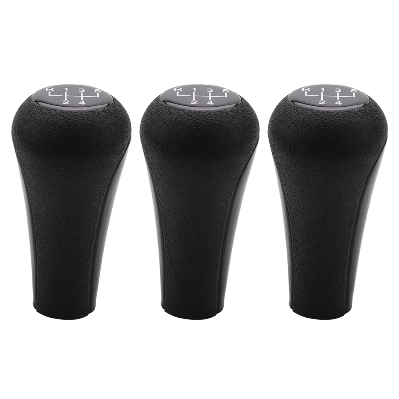 3X 5 Speed Manual Plastic Gear Shift Knob 12Mm Stick Hole (Black) For BMW Series 1 To 7 X5 E30 E36 E46 E39 E34 Z3