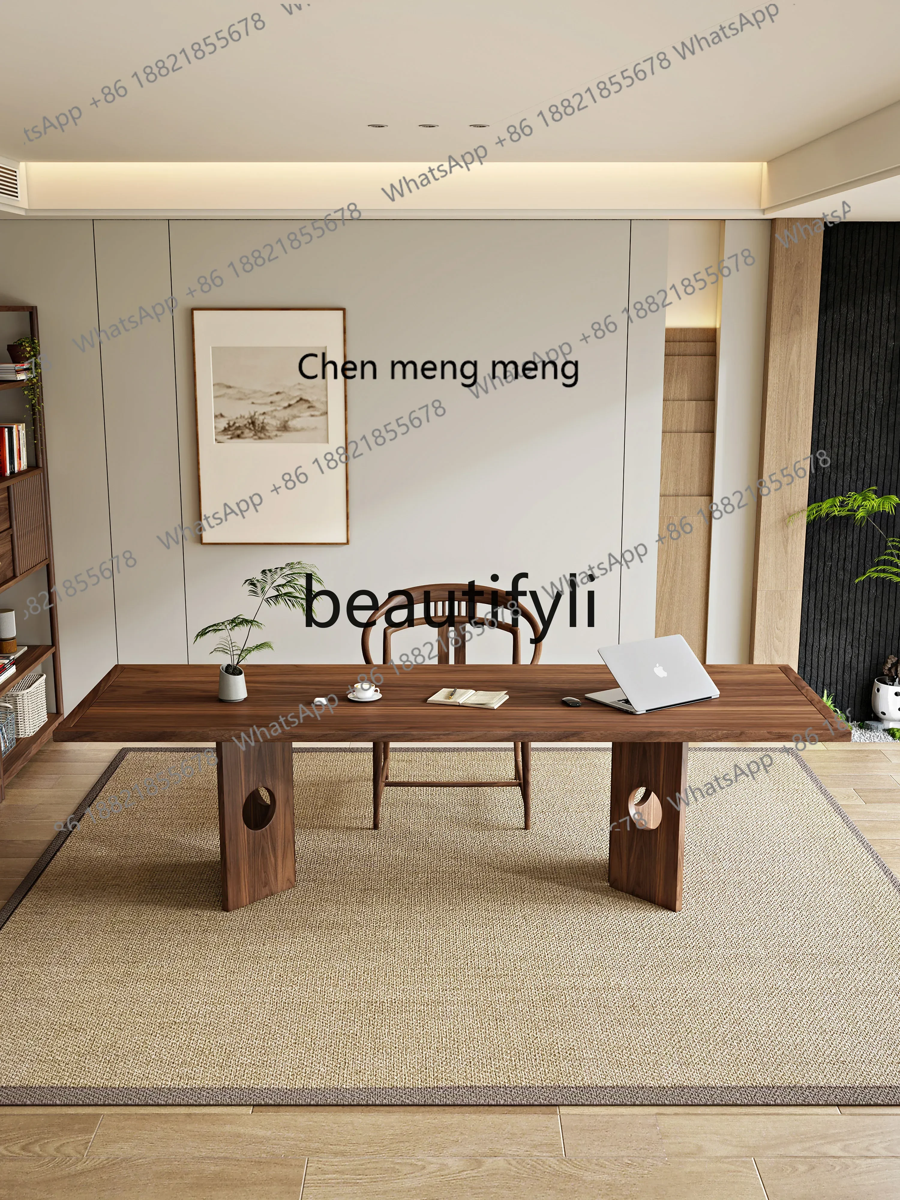 

Североамериканский стол из черного ореха, стол из цельного дерева, письменный стол, компьютерный стол для домашнего офиса2936