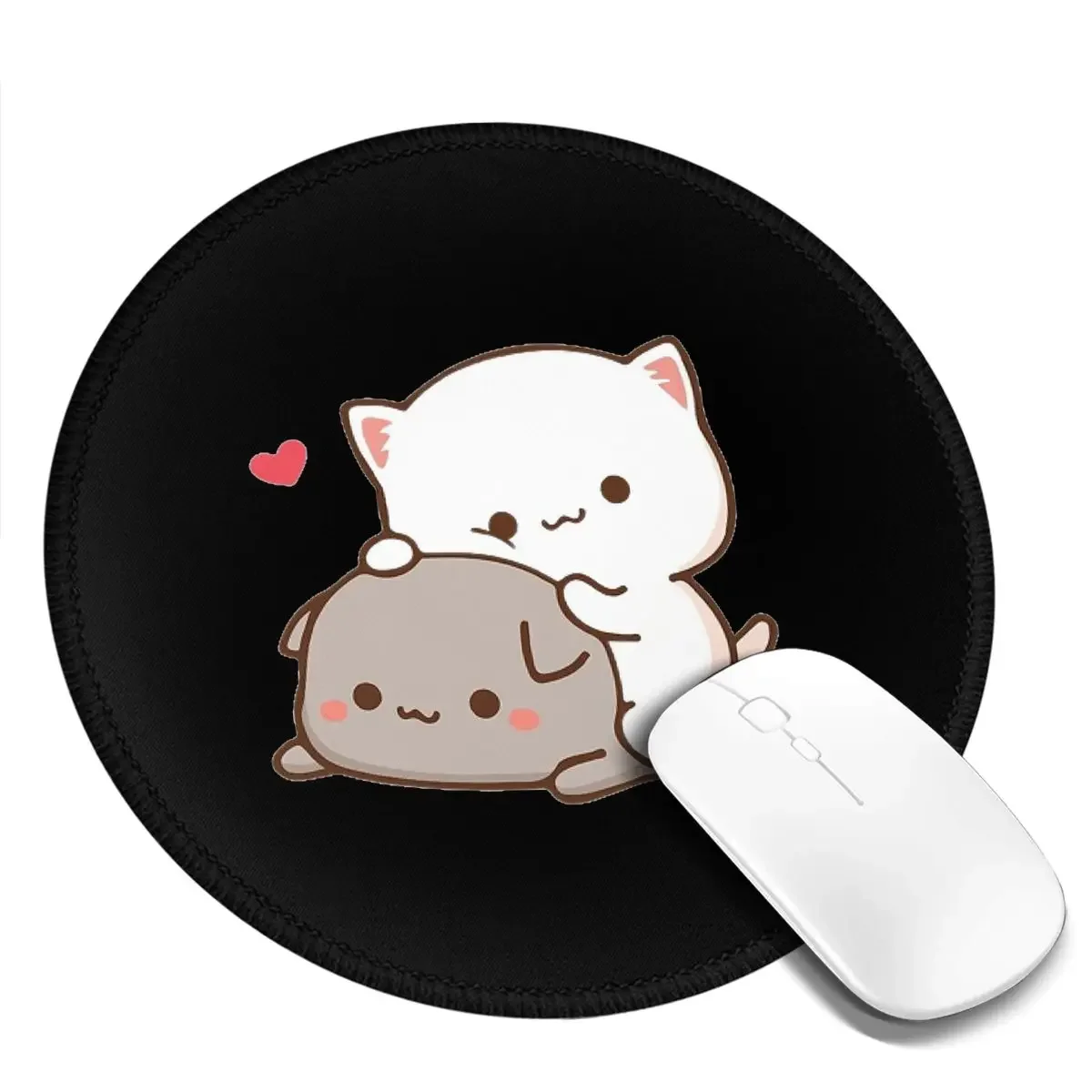 Bear And Panda Bubu Dudu Balloon Round Mouse Pad Computer Keyboard Mouse Mat Gaming Laptop Desk Mat Office Table Mats