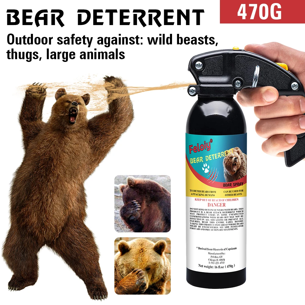 Bear Pepper Spray - Fast and Accurate Aim - Protective Spray Pattern - for Hiking, Camping, Hunting, Adults