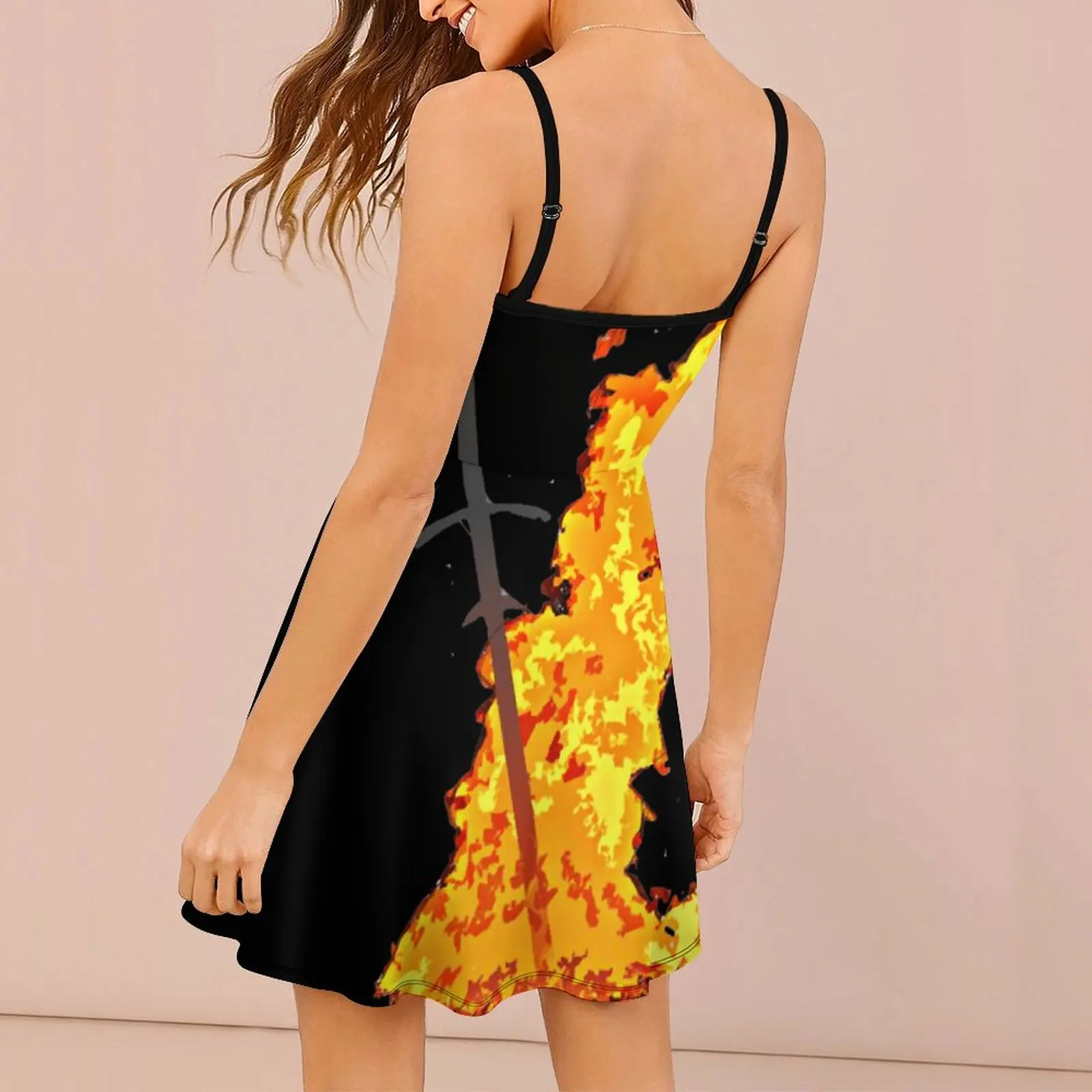 Bonfire Lit For Sale Top Quality Sexy  Woman's Gown Women's Sling Dress Geeky  Parties Strappy Dress