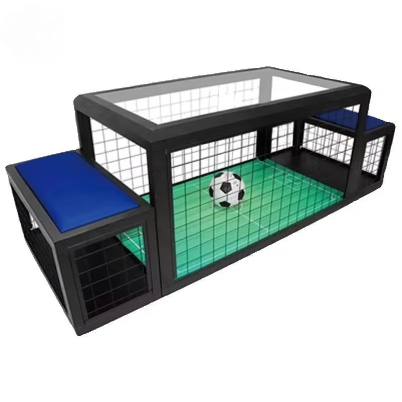 a forMini 2-player Metal English Speed Reaction Training Arcade Interactive Asian Football 3-table Football Tournament Two Chair
