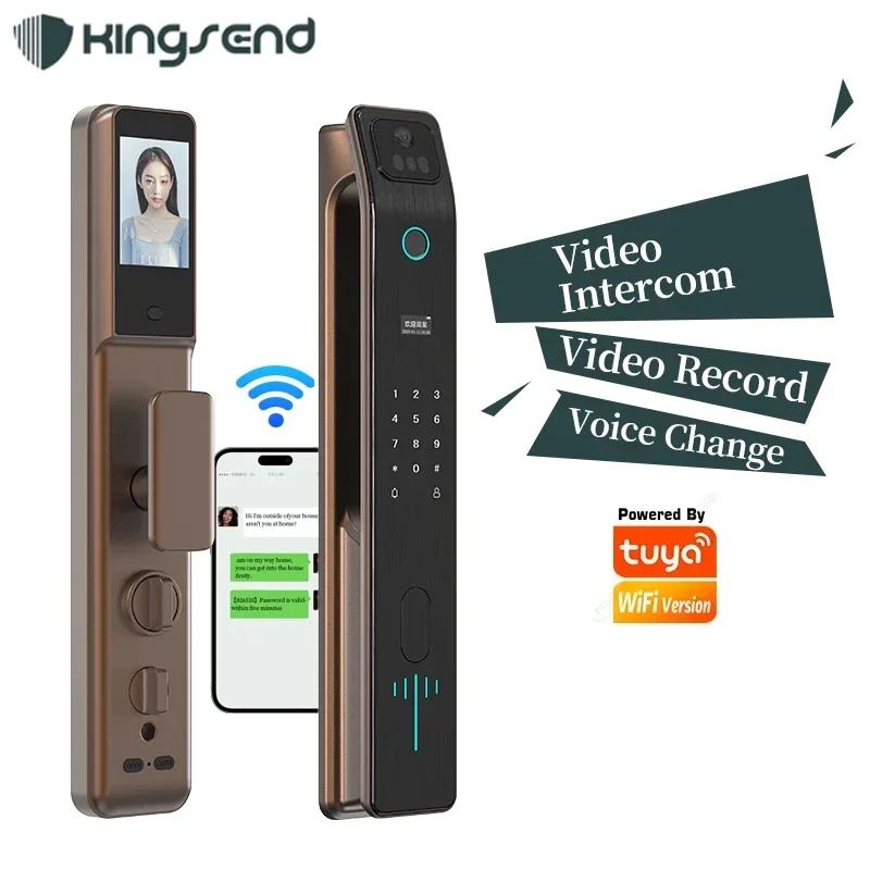 0052024 New palm print night vision face recognition with active intercom WiFi system smart door lock