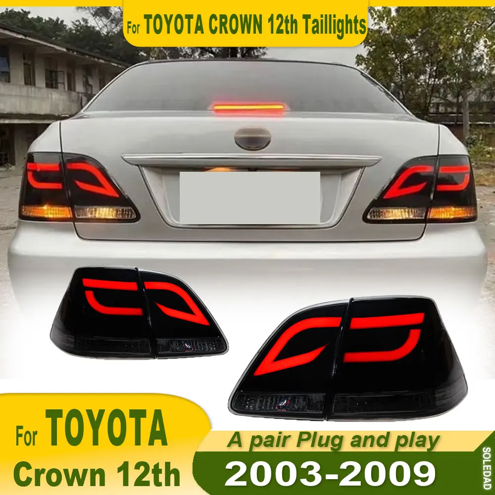 

Автомобильные фары, задний фонарь для Toyota Crown 2003, 2004, 2005, 2006, 2007, 2008, 2009, светодиодный задний фонарь DRL с динамическим сигналом, задний фонарь заднего хода