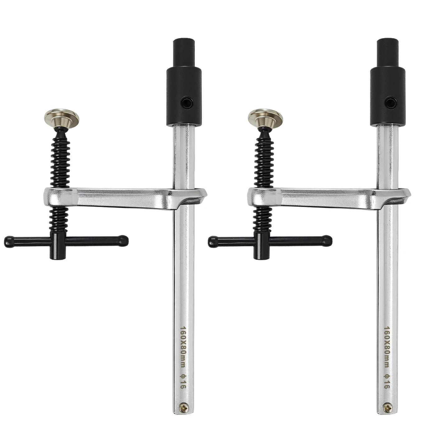 

Allsome 2pcs Inserta Clamps, Fits 16 mm Holes, 160mm Capacity, 80mm Throat Depth, 136 kg Clamping Pressure, 16mm x 8mm Rail Size