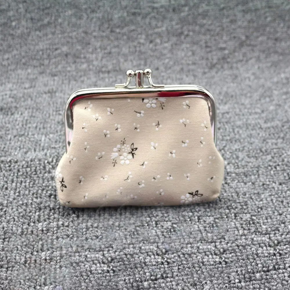 

Lady Flowers Printed Money Bag Clutch Bag Double Layer Key Card Holder Clutch Bag Zero Purses Hasp Coin Purse Small Wallet