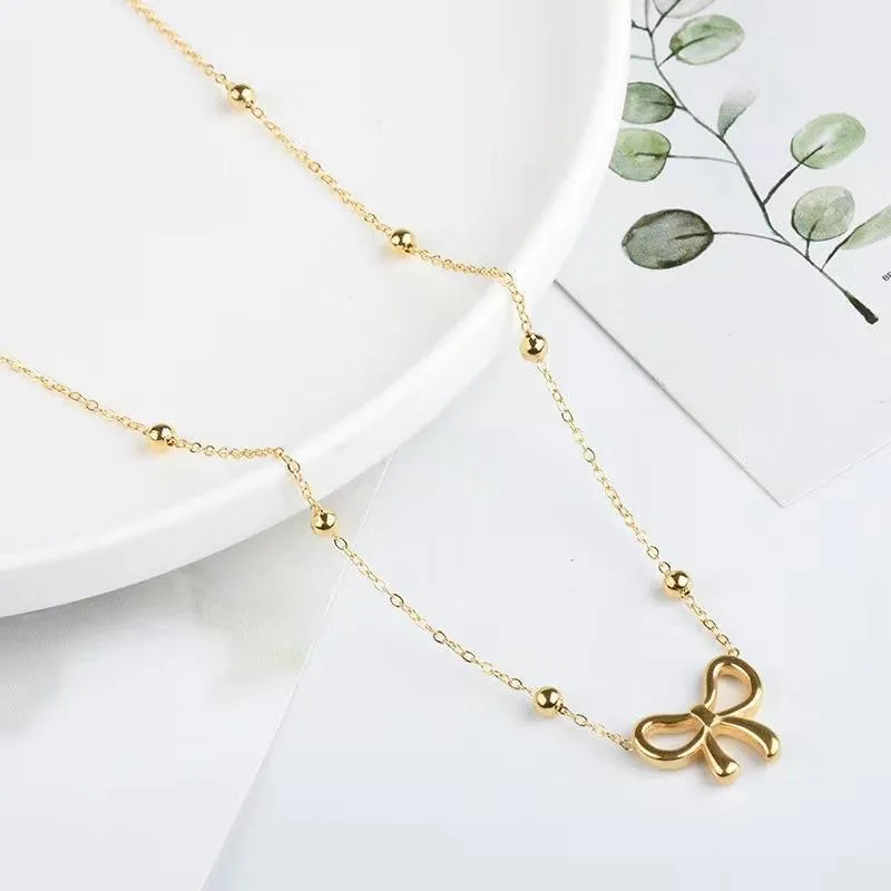 10pieces Romantic Cute Bow Necklace Earrings For Women Personalized Simple Temperament  Engagement Party Charm Accessories