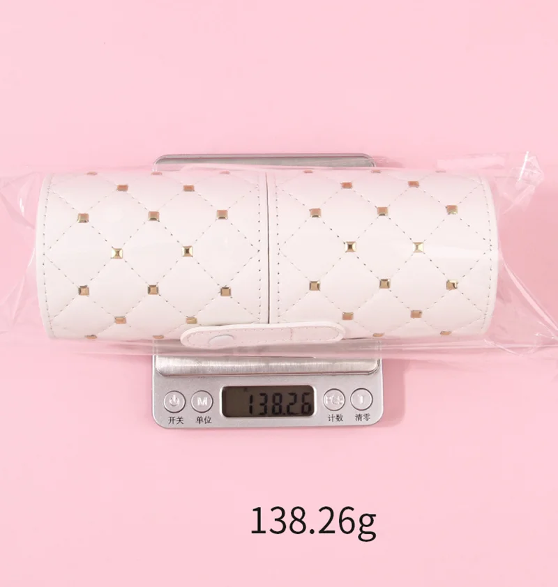 Make-up-Pinselhalter mit Nietenschnalle, Eimer, PU-Leder, staubdicht, Kosmetik-Organizer mit Deckel, tragbare Aufbewahrung von Schönheitswerkzeugen für die Reise