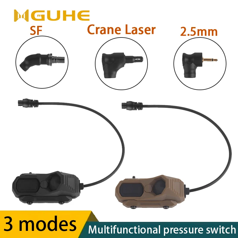 

TAXON Tactical Remote Pressure Switch, Flashlight Laser Pushbutton Wire Switch, Rail Laser Switch,PEQ NGAL,SF,2.5mm,Crane