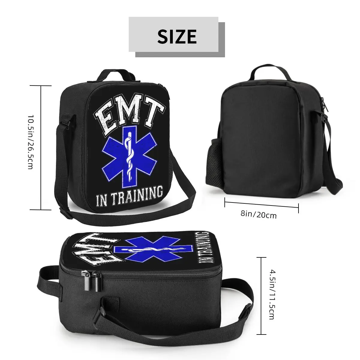 مخصص نجمة الحياة رمز معزول حقيبة حمل الغداء للنساء Emt في التدريب قابلة لإعادة الاستخدام الحرارية برودة الغذاء بينتو صندوق أطفال المدرسة