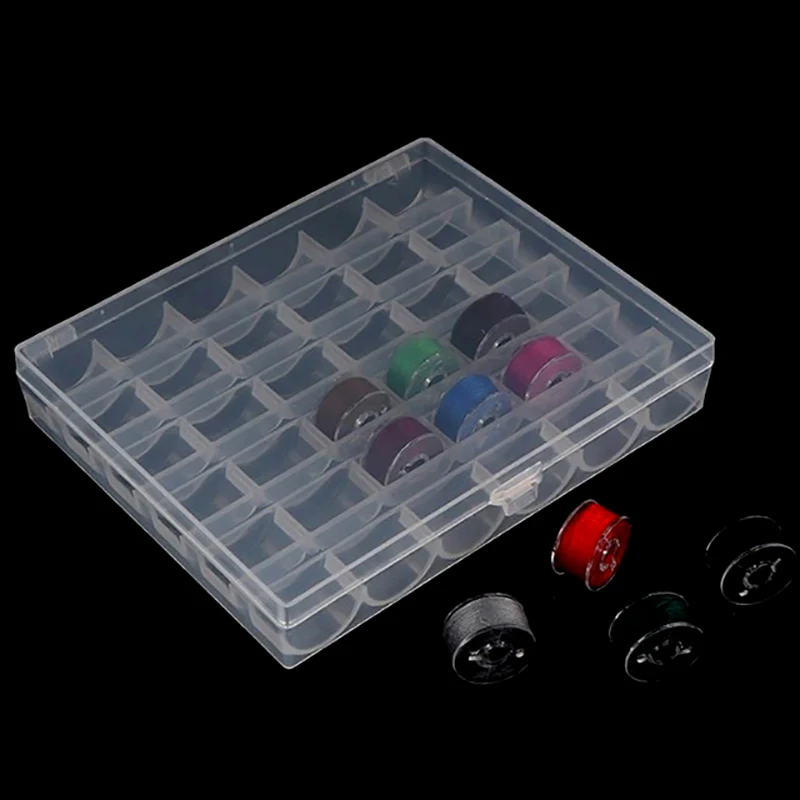 ด้ายเย็บผ้า Bobbin ด้ายโพลีเอสเตอร์ Spools จักรเย็บผ้า Bobbins พร้อมกล่องเก็บสําหรับอุปกรณ์เย็บผ้าเย็บปักถักร้อย