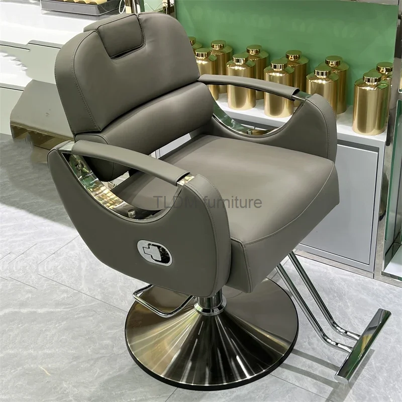 

Comfortable Stylist Barber Chairs Barbershop Rolling Metal Chair Vanity Professional Swivel Silla De Barberia Luxuy Furnitures