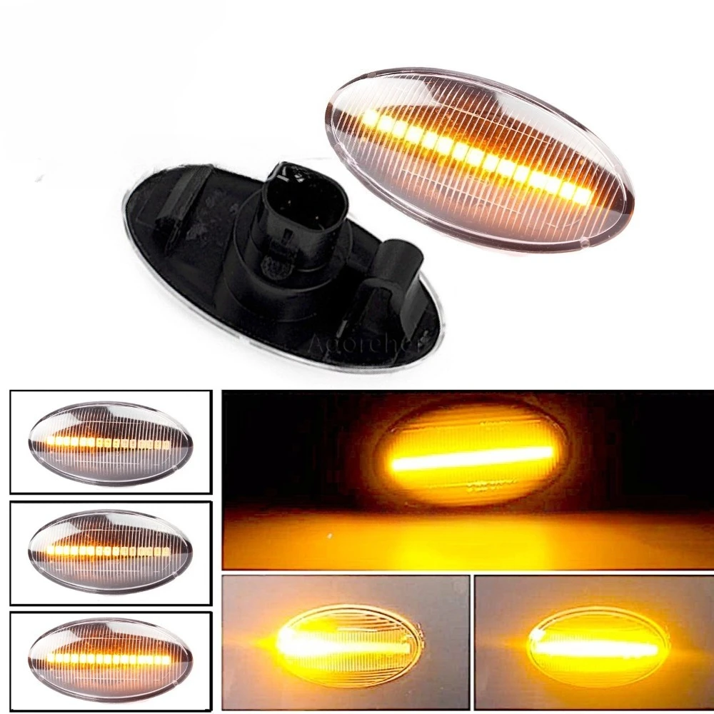 2pcs Led Dynamic Side Marker Turn Signal Light Sequential Blinker Light Amber Indicator For Suzuki Swift Jimmy Vitara SX4 Alto