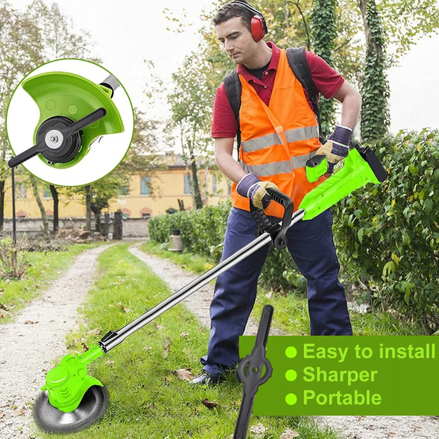 Plastic Lawn Mower Blades Nylon Grass Trimmer Blades High Strength Replacement Easy Fit Garden Weeding Trimmer Spare Accessories