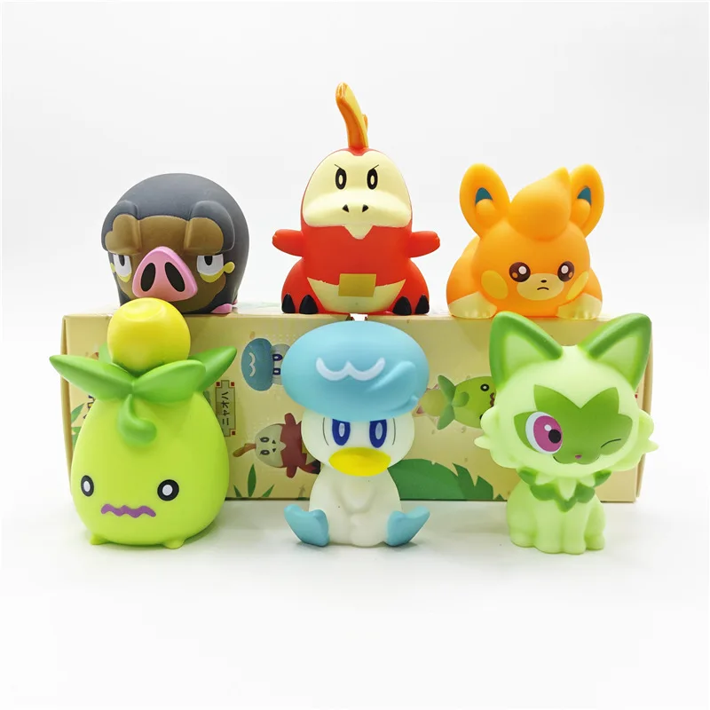 6pcs/set Pokemon Sprigatito Fuecoco Quaxly Figure Toys 4-6cm