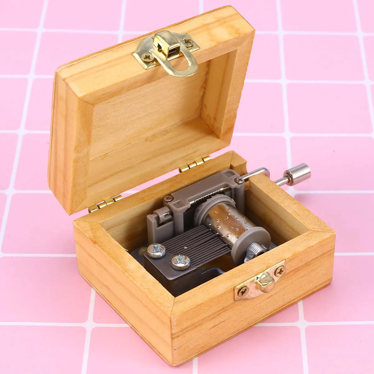 

Wooden Music Box Hand Cranked Mechanical Melody Player Eiffel Tower Design Wind Up Decoration for Birthday Christmas Wedding