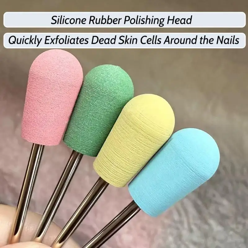 네일 아트 실리콘 그라인딩 헤드 안전하고 빠른 샌딩 폴리싱 네일 드릴 비트 전동 그라인더 로터리 버 헤드 큐티클