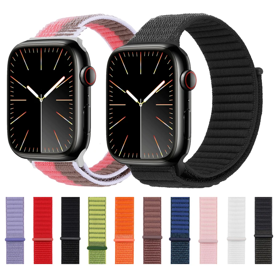 Image of Nylonarmband für Apple Watch Band Ultra 2 3 Uhrenarmband 45mm 49mm 42mm 46mm 44mm 41mm 40mm Armband Iwatch Serie 11 9 8 7 6 SE 10
