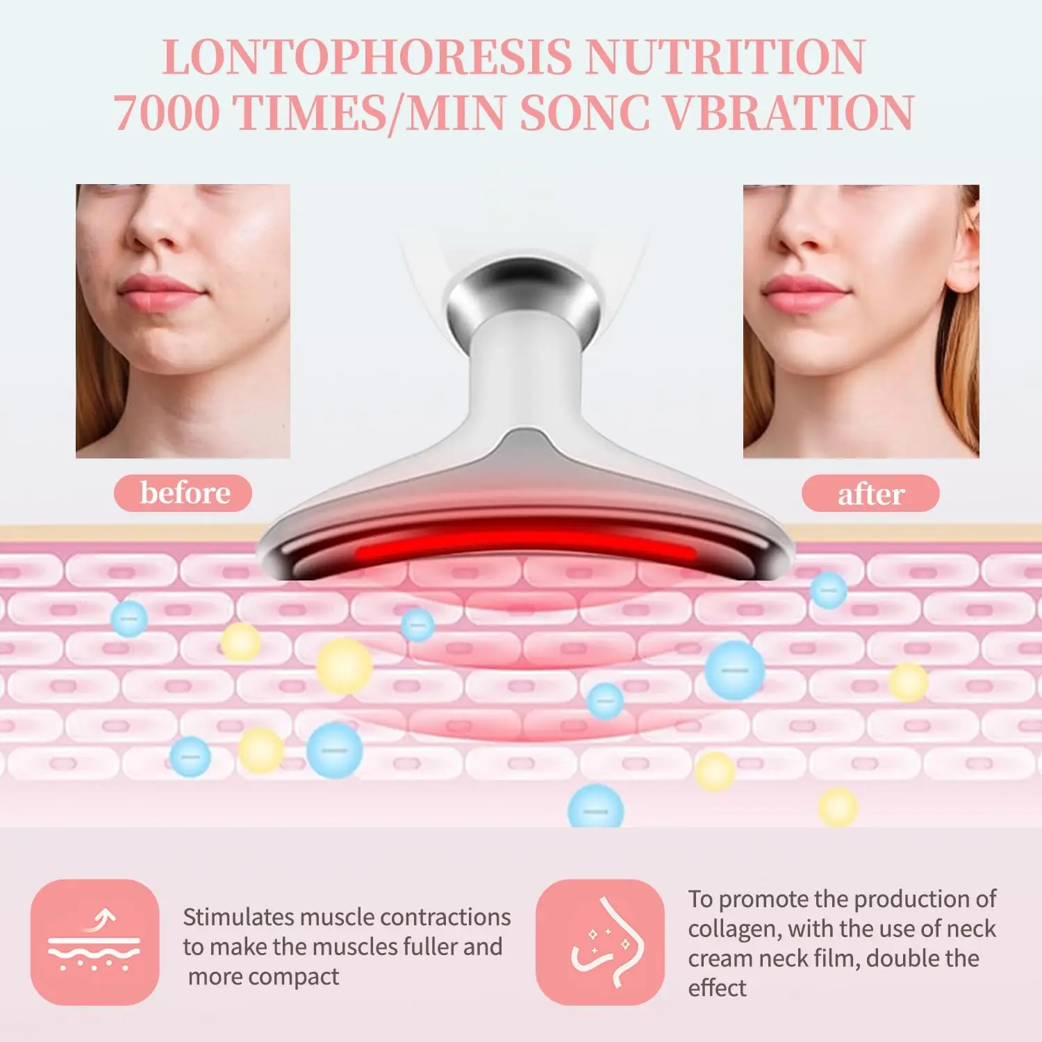 Masseur de Lifting du visage et du cou LED 7 couleurs, outil de sculpture du visage à microcourant, Machine de rajeunissement de la peau pour les soins quotidiens de la peau
