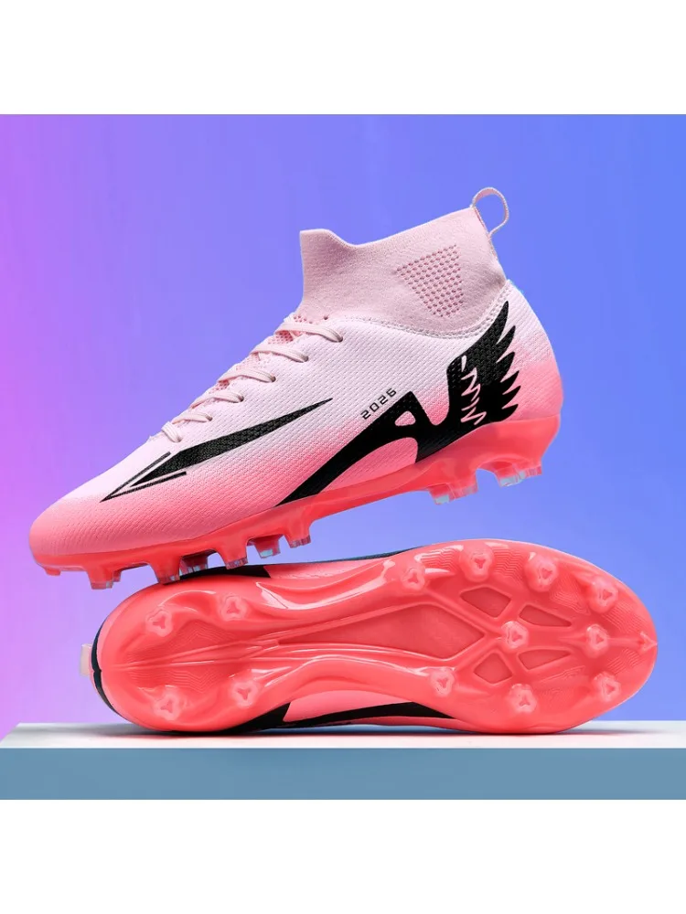 Nieuwe Mannen Voetbalschoenen Outdoor Hoge Enkel Antislip Sportschoenen Ultralight Indoor Voetbalschoenen Hoogwaardige Futsal Antislip - afbeelding 2