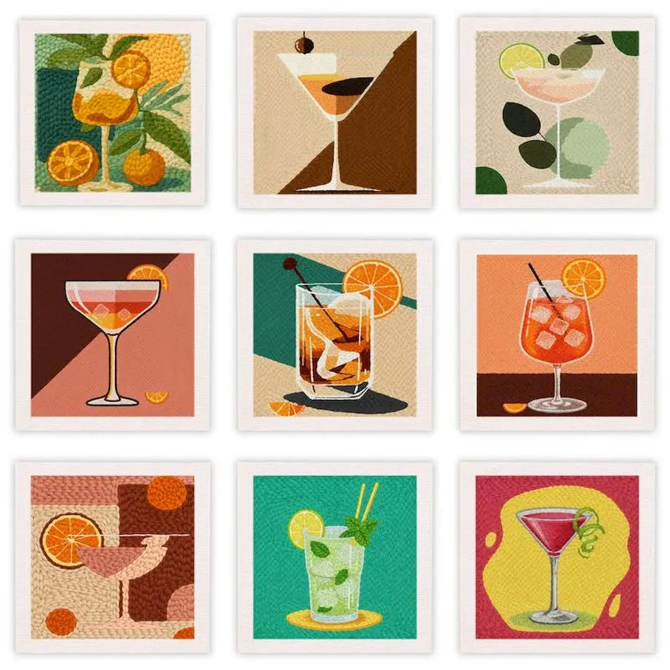 

GATYZTORY punch needle embroidery Cross stitch set glass 25x25cm Sewing punch needle package embroidery kit for beginners Gifts