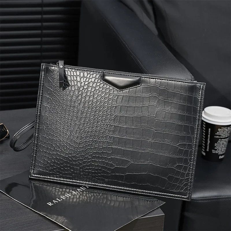 Alligator Pattern Clutch Men Large-capacity Handbag Multifunction Crossbody Shoulder Bag Men Clutches Envelope Document Bag