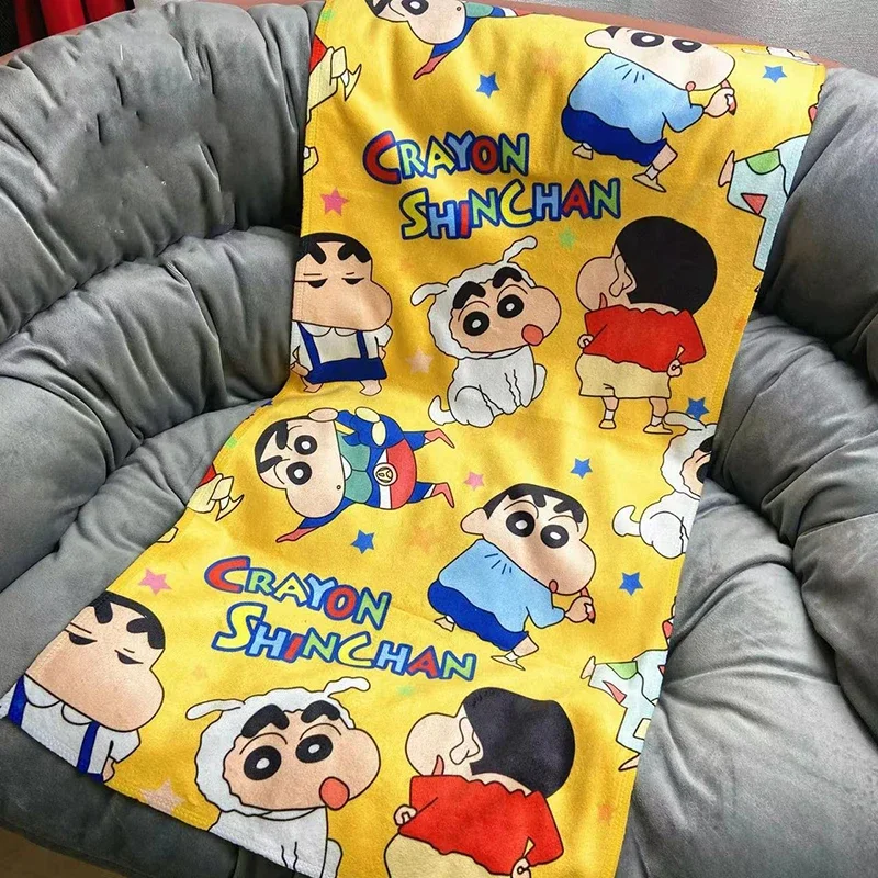 Crayon Shin-chan Bath Towel Anime Kawaii Cute Home Towel Soft Plush Cartoon Quick-drying Sports Sweat-wicking Beach Towel