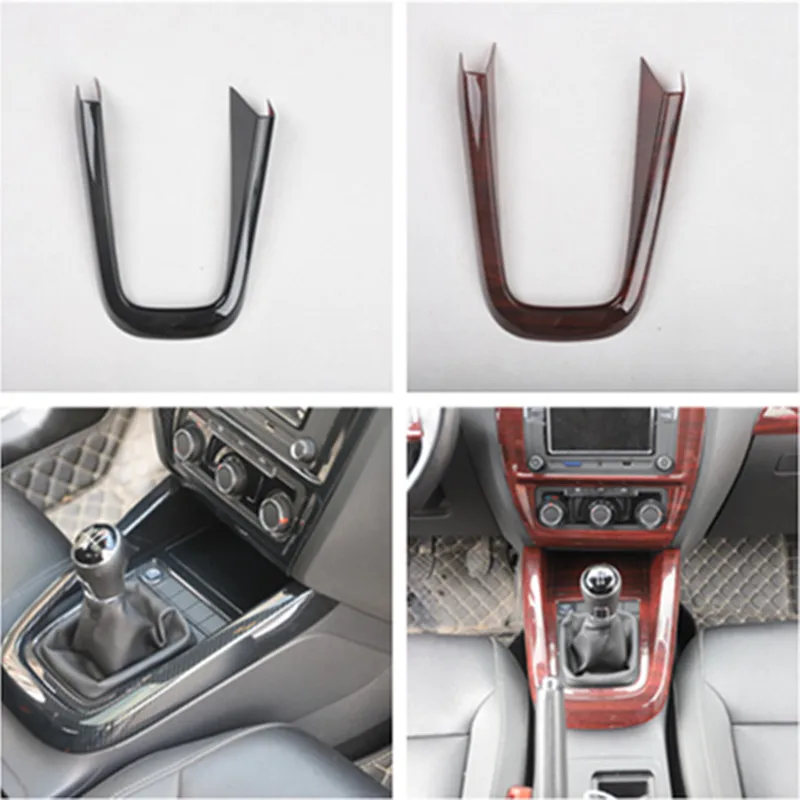 1pc Car stickers ABS carbon fiber grain gear panel decoration cover for Volkswagen vw 2015-2018 Jetta 6 MK6
