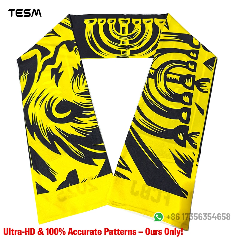 TESM Double Sided HD Printed Football Scarf Fan Cheer Scarf Matches and Parties Supporter Decorative Scarf