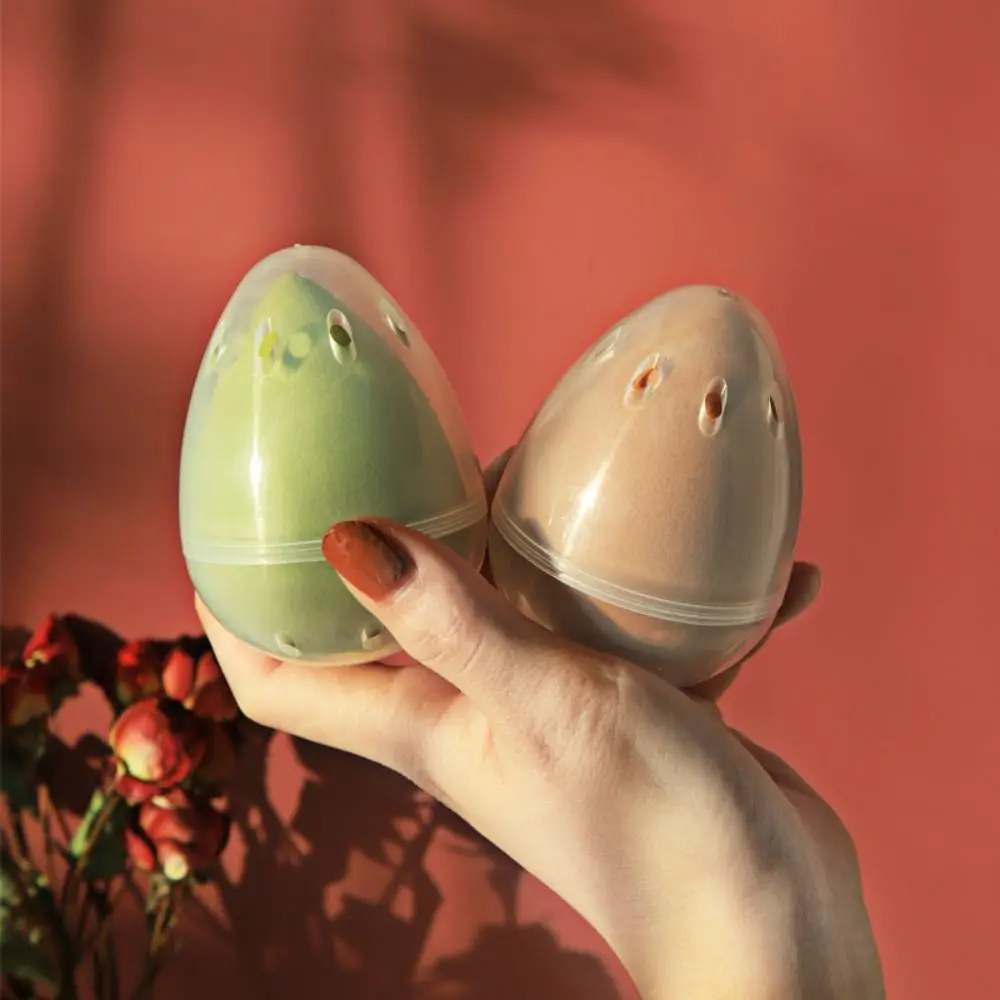 Transparent Beauty Egg Organizer Oval Dustproof Cover Makeup Puff Holder Beauty Accessories with Hole Eggshell Makeup Tool Box