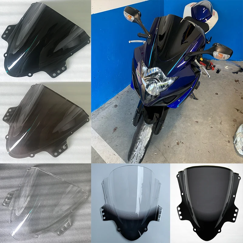 Windscreen Windshield For 2005 2006 Suzuki GSXR 1000 K5 Front Wind Deflector GSXR1000 GSX-R1000 1000R Double Bubble Black Smoke