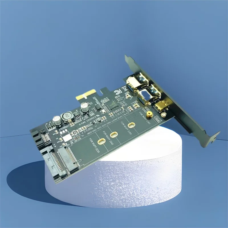 

Карта расширения PCIE USB M.2 to SATA Riser PCI Express X1 to 2Port USB3.0 + 1-Port Type C Adapter M.2 SATA B Key to SATA Converter