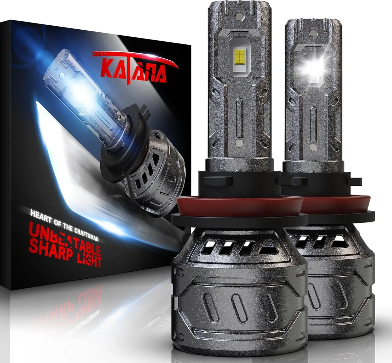 

H11 H9 H8 Fog Light Bulb, 400% Brighter, 6500K White, Plug and Play Mini Size for Clear Vision in All Weather