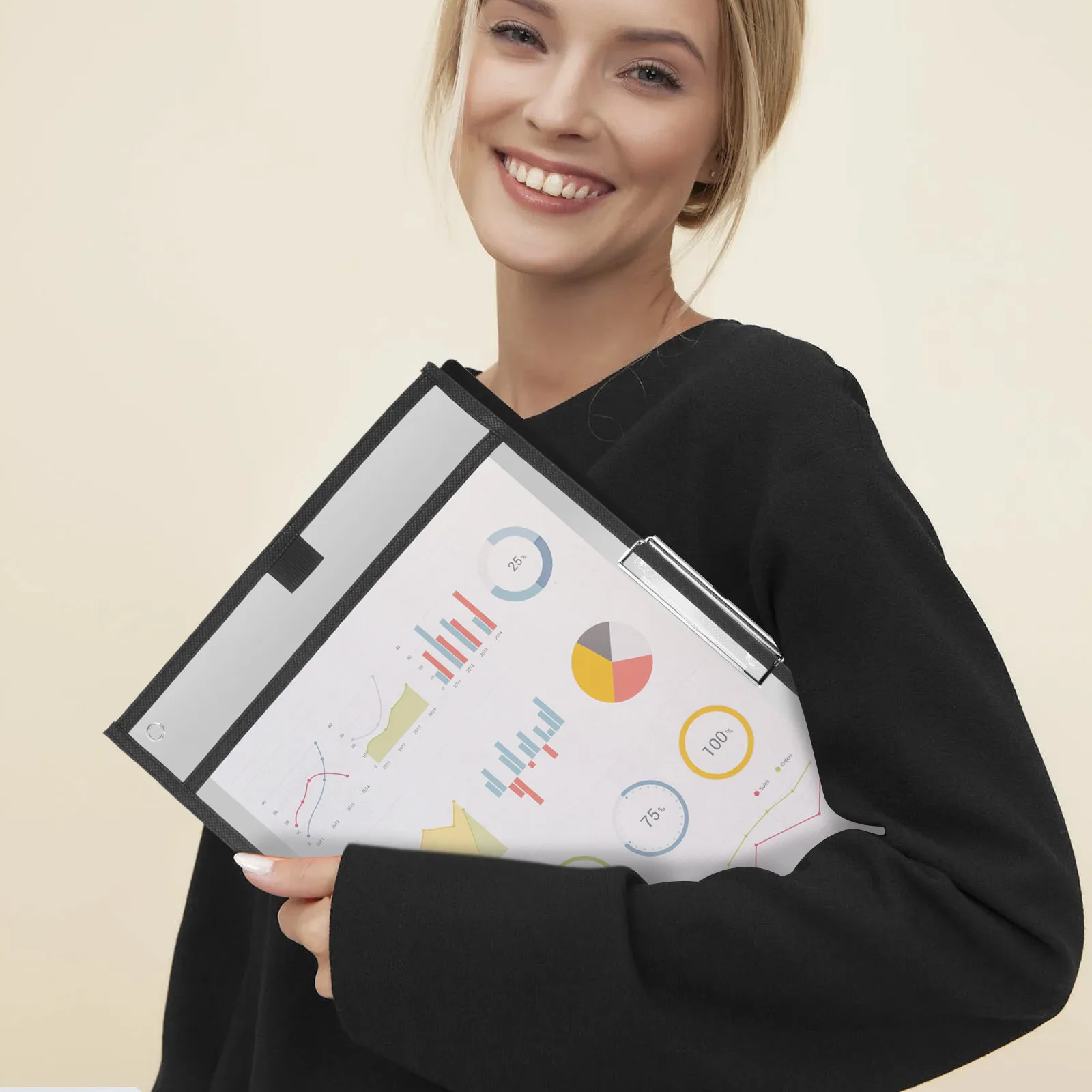 

6Pcs Oversized Transparent PVC Dry Erase Sleeves with Pens Ideal for Document Organization Teaching Supplies School Office