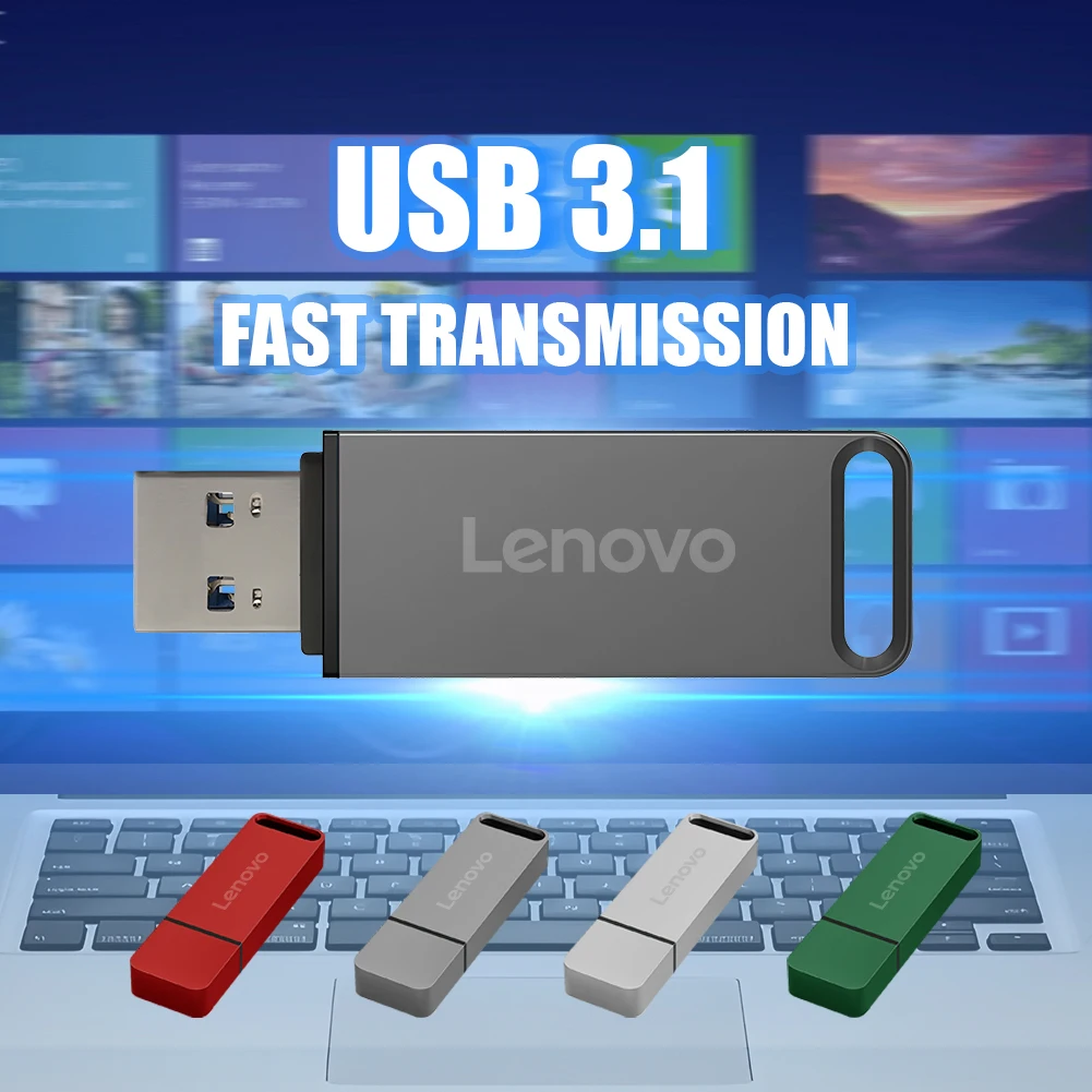 레노버 USB 3.0 고속 펜드라이브, 메탈 Cle USB 플래시 드라이브, 휴대폰 컴퓨터용 휴대용 SSD 메모리 펜 드라이브, 16TB, 8TB, 4TB, 2TB