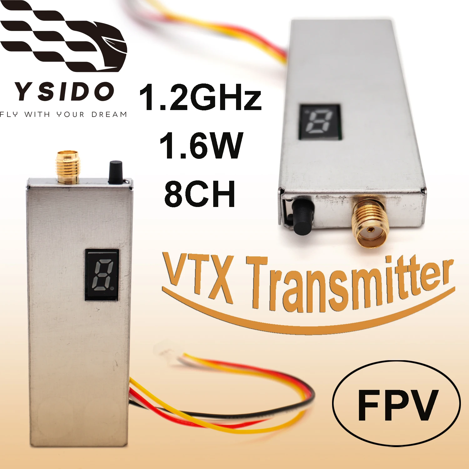 

YSIDO 1.2ГГц 1.6Вт 8-канальный FPV VTX передатчик с цифровым дисплеем для радиоуправляемых FPV дронов дальнего действия, самолетов и аксессуаров для радиоуправляемых моделей
