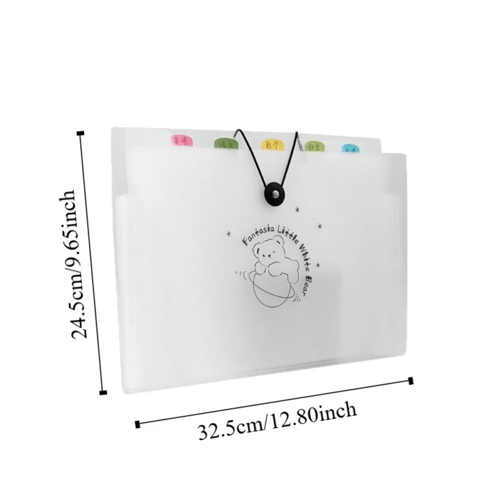 Cartoon Waterproof A4 File Folder Large Capacity 8 Pockets Test Paper Storage Folder PP File Organizer Student