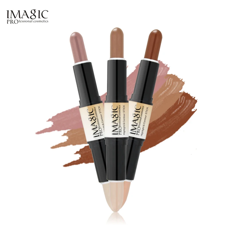 IMAGIC Makeup Creamy Double-ended 2in1 Contour Stick Contouring Highlighter Bronzer Create 3D Face  Concealer Full Cover Blemish