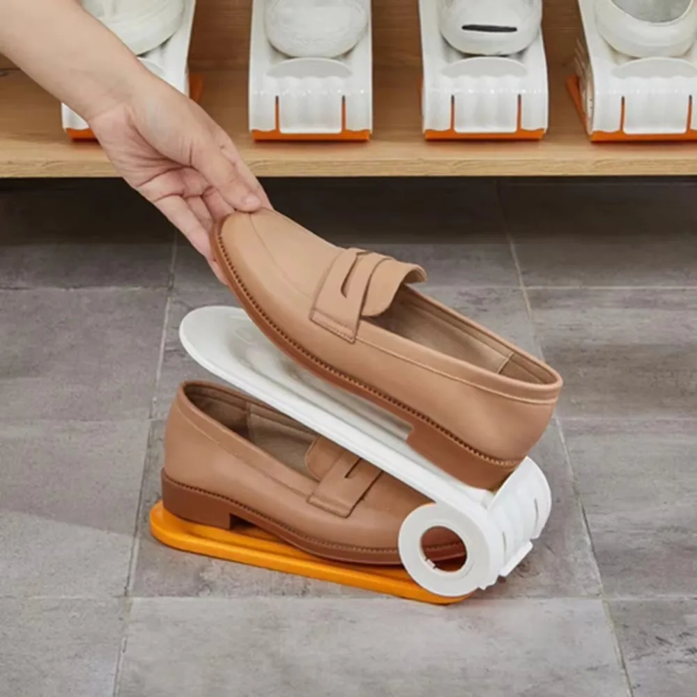 Durable Adjustable Shoes Rack Double layer Orderly Organization Shoe Slots Organizer Space Saving Shoes Organizer